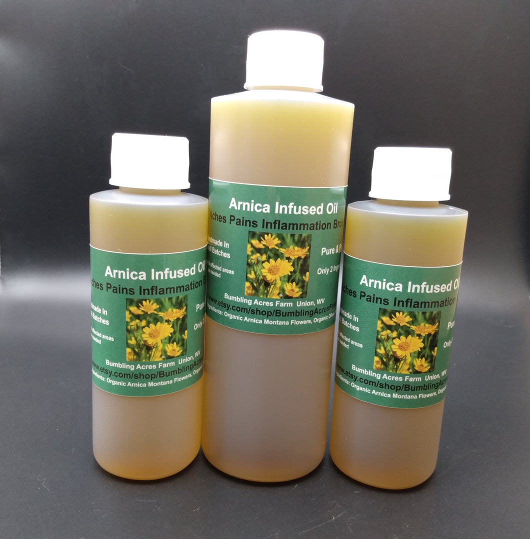 Arnica Double Infused Organic Oil for Pain, Inflammation, Muscles & Joints, Tendons, Bones