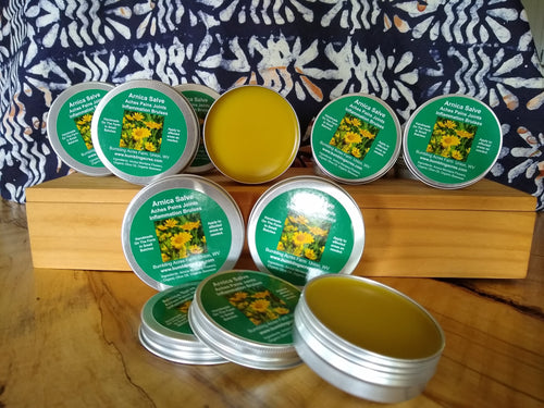 Arnica Salve Double infused in small batches for great potency Only 3 ingredients No Additives Pure & Potent Bumbling Acres Farm