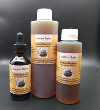 Load image into Gallery viewer, Lemon Balm Glycerite Non-Alcohol Tincture Double Extract Pure and Potent Handmade Small Batches Vegan Gluten Free Bumbling Acres Farm
